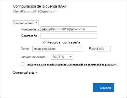Seleccione Configuración del servidor para cambiar el nombre de usuario, la contraseña y la configuración del servidor.