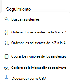 Ordenar y buscar asistentes