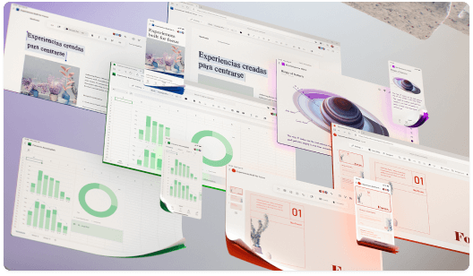 Una colección de gráficos y diapositivas de PowerPoint