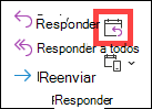 Botón Responder con reunión en la versión clásica de Outlook