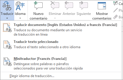 Traducir un documento o mensaje