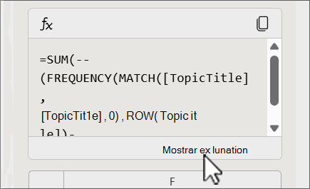 Captura de pantalla del panel de Copilot para mostrar una explicación.