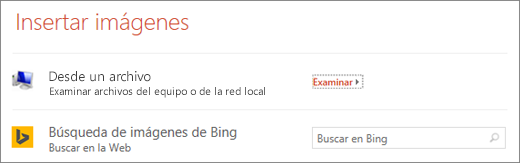 Se muestra el cuadro de diálogo Insertar imagen en PowerPoint.