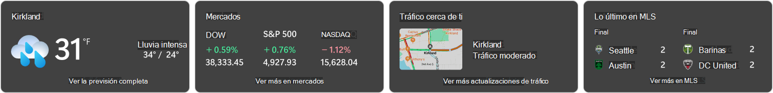 Captura de pantalla de los widgets en la pantalla de bloqueo.