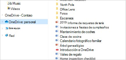 Explorador de archivos abrir con OneDrive-Personal seleccionado