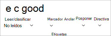 Elija una de las opciones de la sección Etiquetas de la cinta de opciones