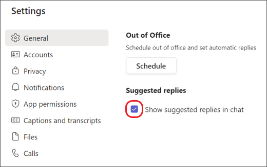 Configuración de respuestas sugeridas