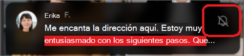 Imagen que muestra una pantalla móvil con una vista previa de chat pospuesto en la parte inferior.