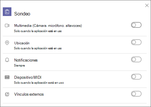 activar o desactivar la configuración de características