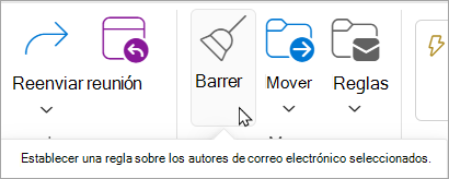 Seleccione Limpiar de la cinta de opciones