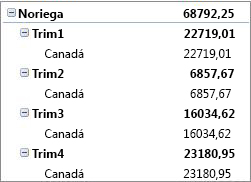 Tabla dinámica en forma compacta