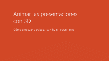 Captura de pantalla de una portada de plantilla de PowerPoint en 3D