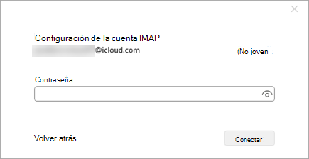 Captura de pantalla de la ventana Contraseña