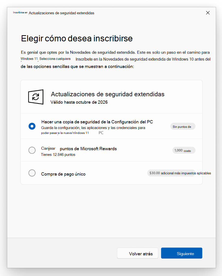 Elegir cómo desea inscribirse en la ESU
