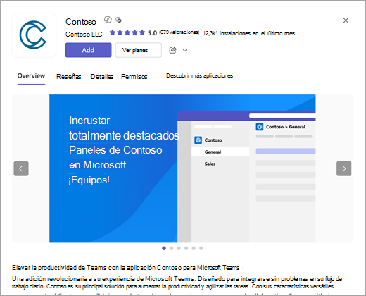 Captura de pantalla que muestra la ventana que se abre al seleccionar una aplicación.
