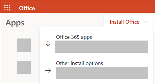 Captura de pantalla de Office.com si inició sesión con una cuenta profesional o educativa