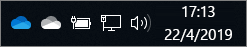 Iconos de nube blancos y azules para el Cliente de sincronización de OneDrive
