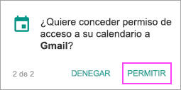 Permita el calendario