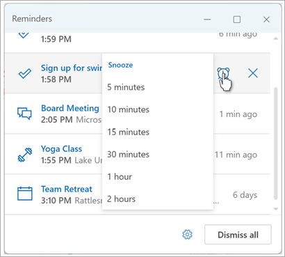 Configurar avisos en la captura de pantalla ocho de Outlook