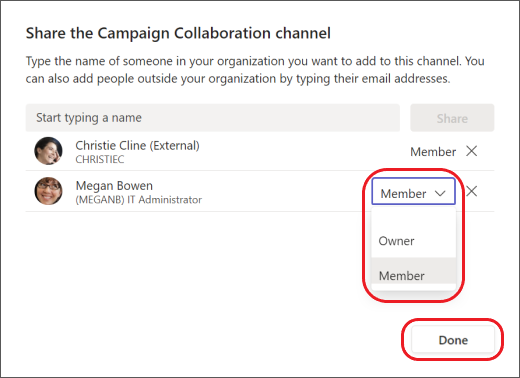 Teams: convertir a alguien en propietario de un canal compartido