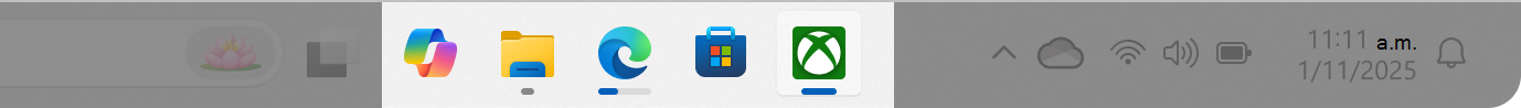 Captura de pantalla de la barra de tareas con aplicaciones ejecutándose.