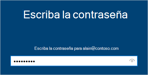 Pantalla Enter your password (Escribir su contraseña)