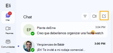 Barra de búsqueda con nombres e imágenes de perfil