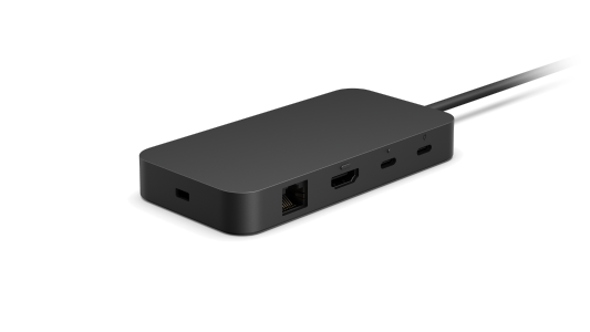 La vista del puerto trasero de Adaptador Surface USB4 Dock
