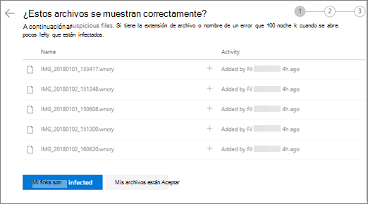 Captura de pantalla de la pantalla ¿Estos archivos tienen la apariencia correcta? en el sitio web de OneDrive
