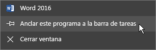 Seleccione Anclar este programa a la barra de tareas