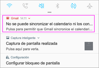 Abrir la barra de notificación