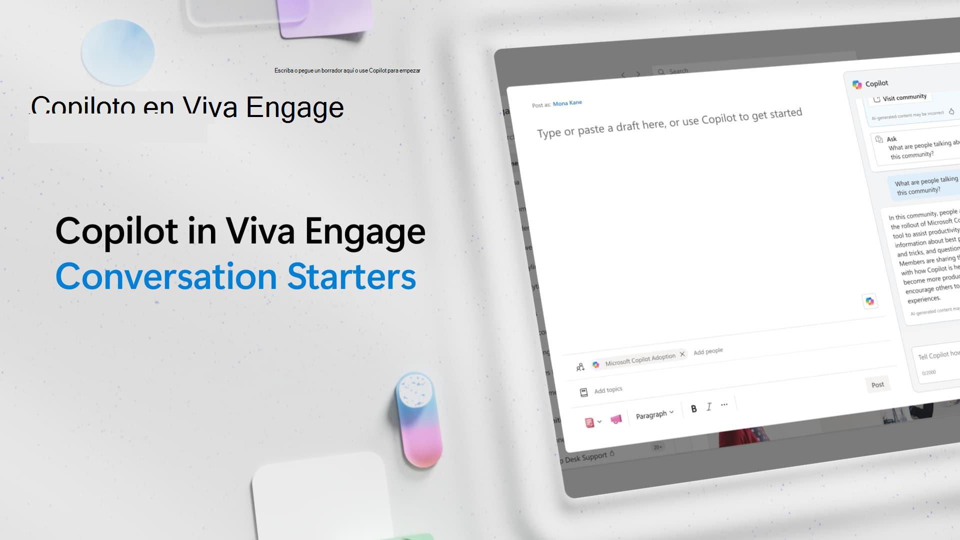 Vídeo: Inicio de conversación en Viva Engage