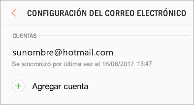 Configuración > Agregar cuenta