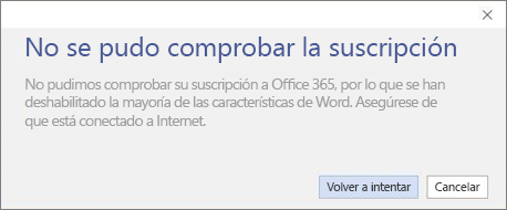 Captura de pantalla del mensaje de error “No se pudo verificar la suscripción”