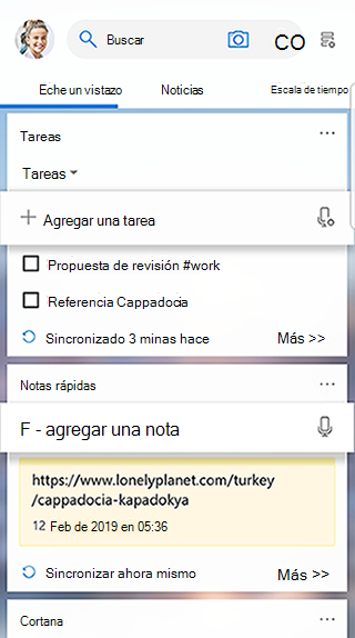 Captura de pantalla que muestra la tarjeta tareas en la fuente del iniciador