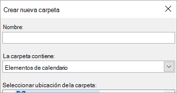 Cuadro de diálogo Crear nueva carpeta