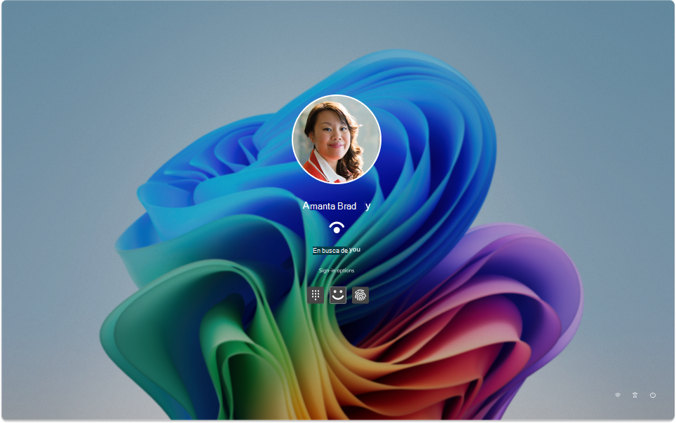 Captura de pantalla de la pantalla de inicio de sesión de Windows 11.