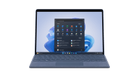 Muestra la Surface Pro 9 abierta y lista para usarse.