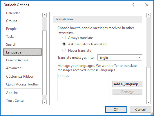Preferencias de idioma