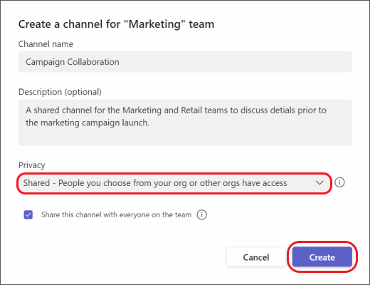 Teams: crear un canal compartido