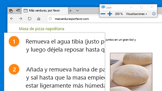 Abre la Lupa rápidamente presionando la tecla del logotipo de Windows + signo más (+).