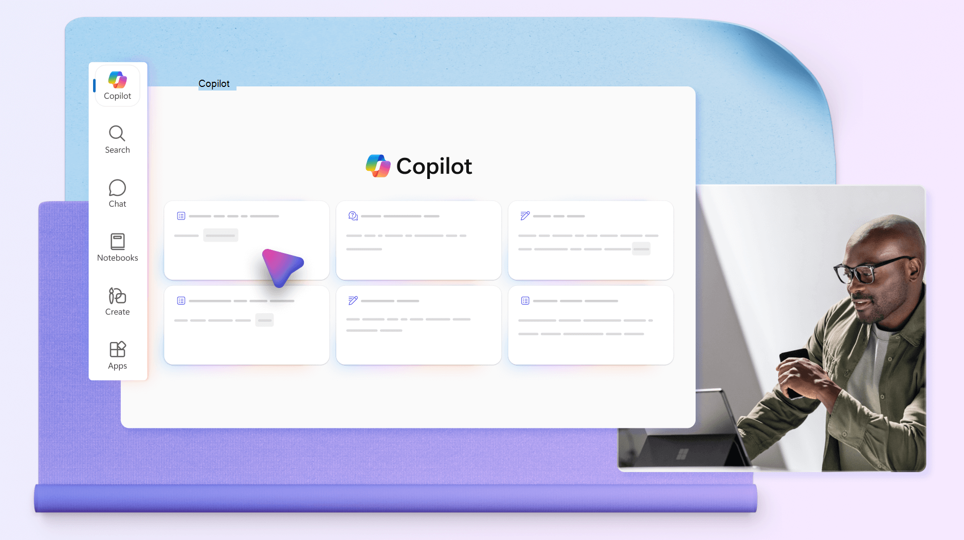 Imagen conceptual de Microsoft 365 Copilot página principal