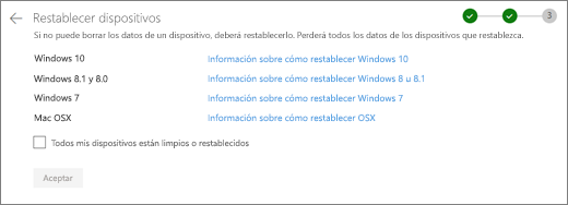 Captura de pantalla de la pantalla Dispositivos de rest en el sitio web de OneDrive