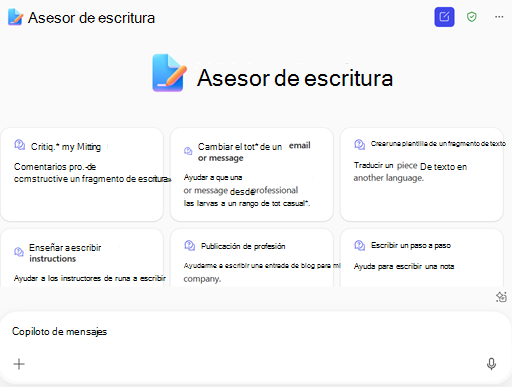 El agente del entrenador de redacción con indicaciones