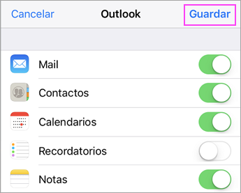 Configuración de sincronización de la cuenta