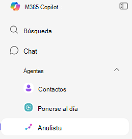 Imagen de dónde encontrar al analista en la barra de navegación izquierda