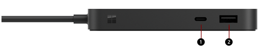 Adaptador Surface USB4 Dock de vista frontal