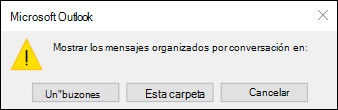 Vista de conversación para todos los buzones o esta carpeta