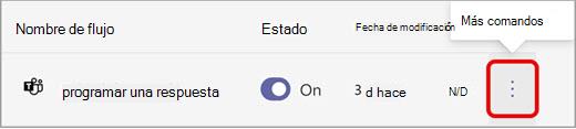 Seleccione Más opciones junto al flujo de trabajo que desea editar.