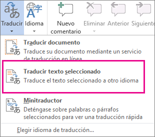 Traducir texto seleccionado